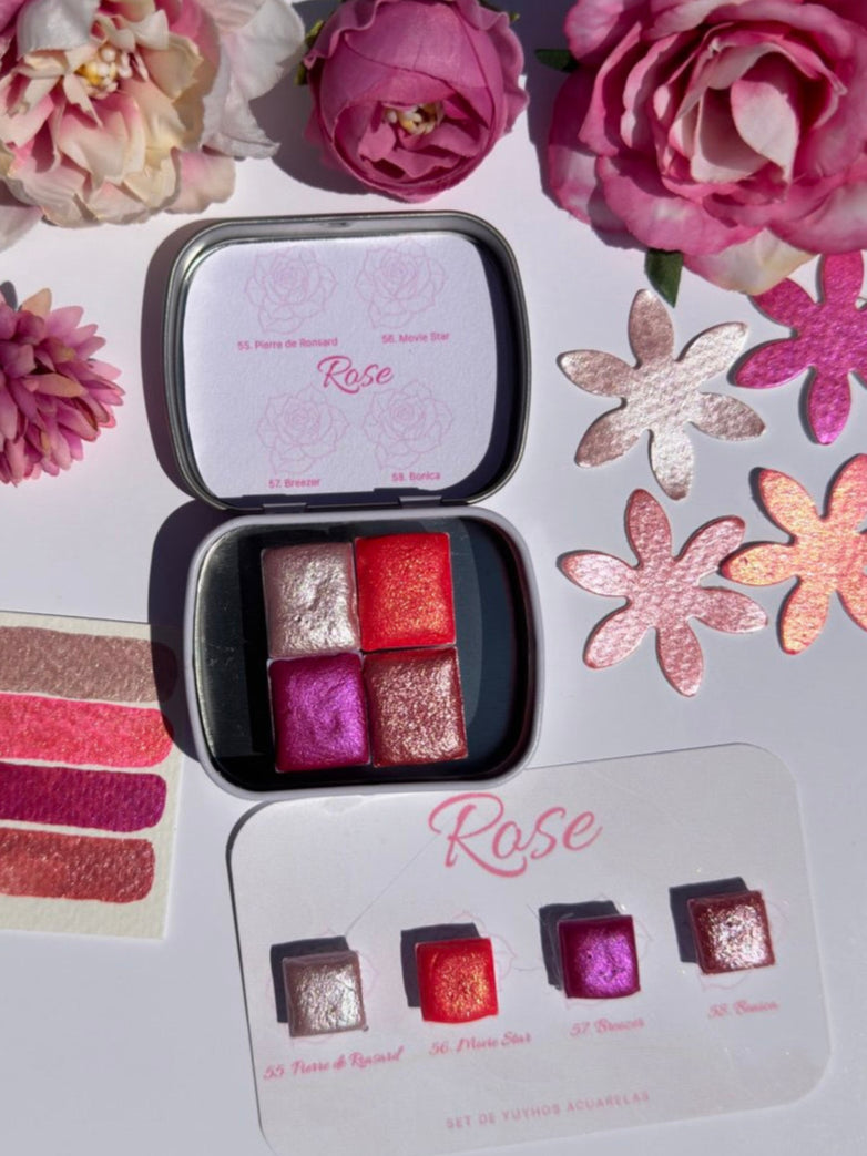 Set ROSE – Acuarelas Metalizadas
