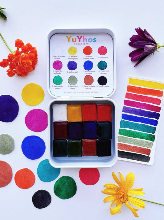 Set CLÁSICO– Acuarela Profesional MONOPIGMENTO (12 colores)
