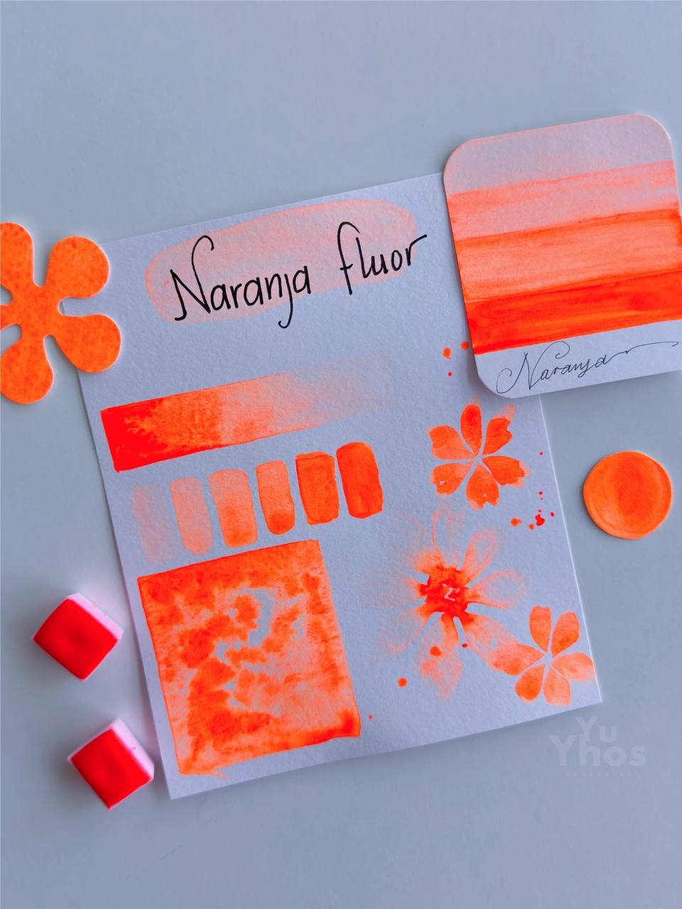 Naranja Flúor – Acuarela Profesional