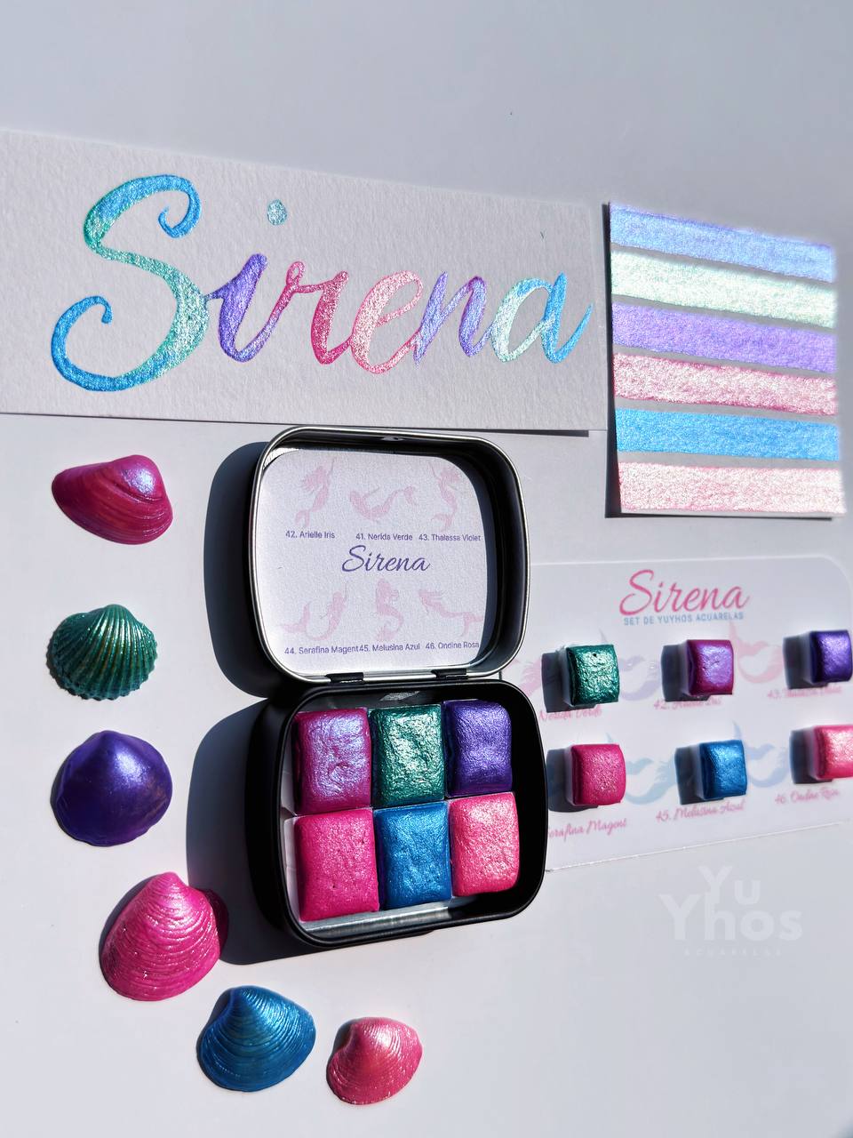Set SIRENA – Acuarelas Metalizadas
