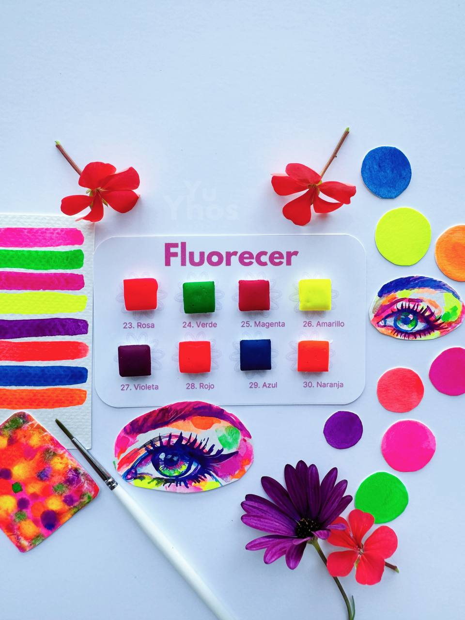 Set FLUORECER – Acuarelas Neón Artesanales