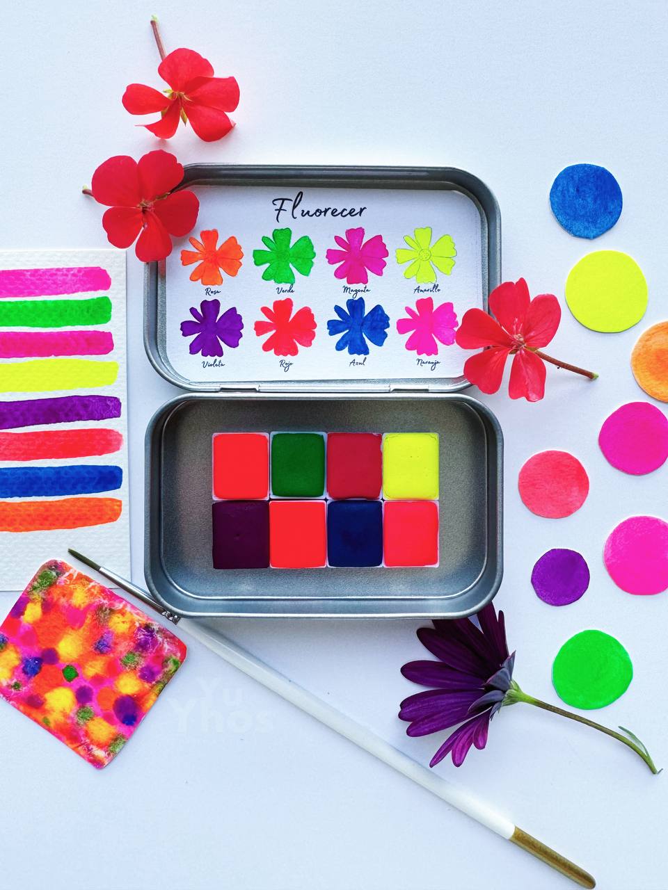 Set FLUORECER – Acuarelas Neón Artesanales